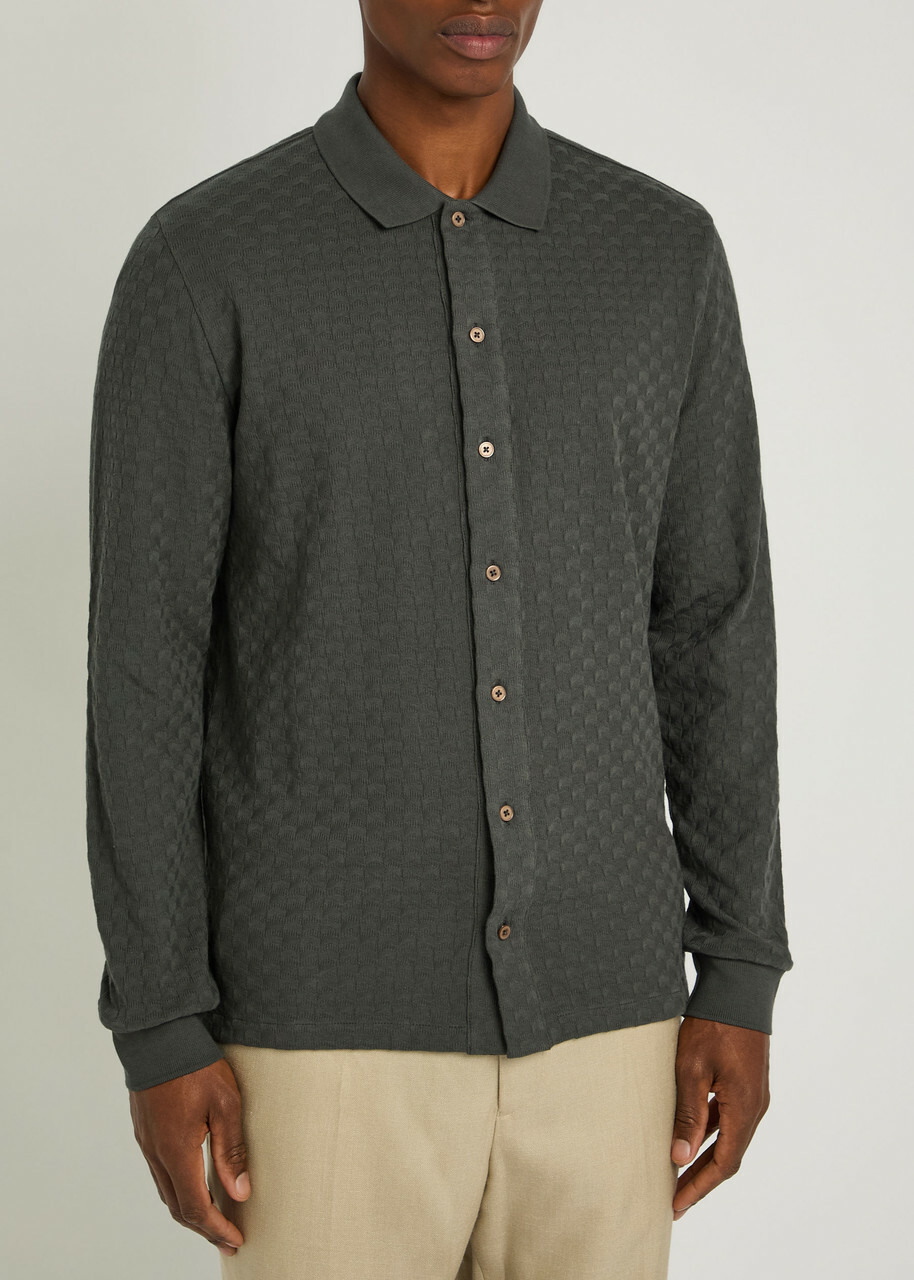 PS Paul Smith Textured Cotton Cardigan Grey