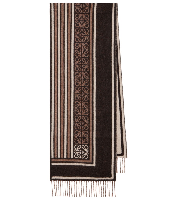 Photo: Loewe Anagram wool and cashmere jacquard scarf