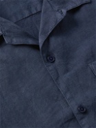 NN07 - Julio 5706 Convertible-Collar Linen Shirt - Blue