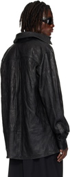LU'U DAN Black Misfit Leather Jacket