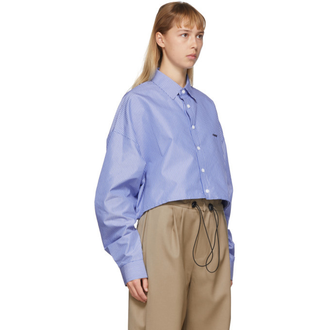 ADER error Blue Reda Cropped Shirt