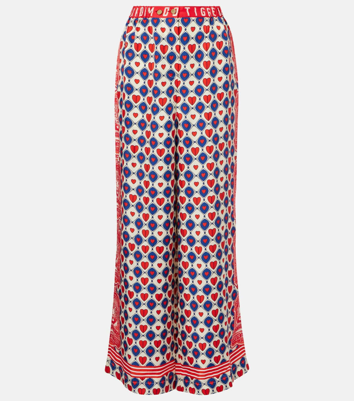 Camilla Printed silk palazzo pants