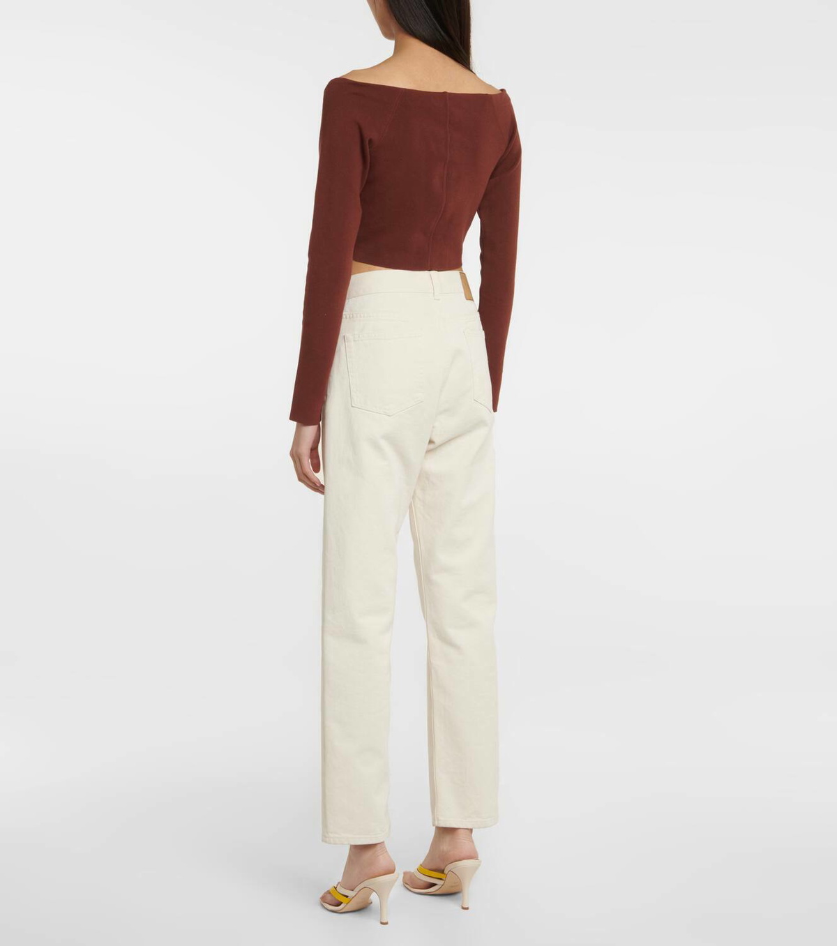 Philosophy di Lorenzo Serafini Off-shoulder cotton crop top