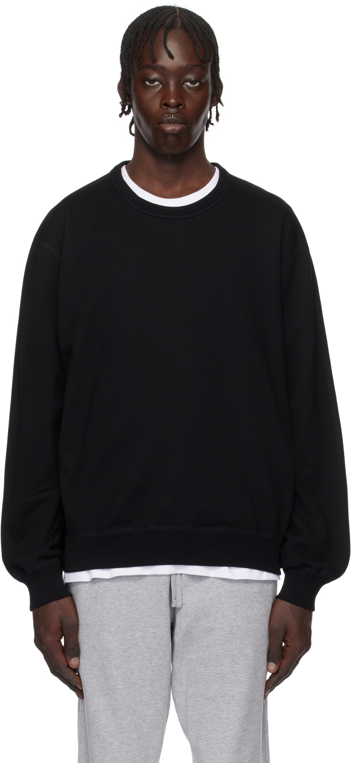 Reigning Champ Black Midweight Terry Standard Crewneck Sweatshirt