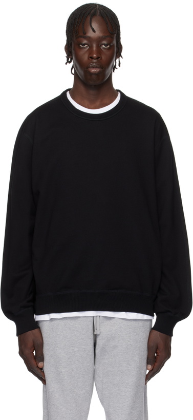 Photo: Reigning Champ Black Midweight Terry Standard Crewneck Sweatshirt
