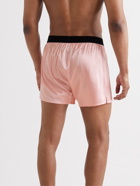 TOM FORD - Velvet-Trimmed Stretch-Silk Satin Boxer Briefs - Pink