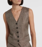 Loro Piana Teodoro chevron linen vest
