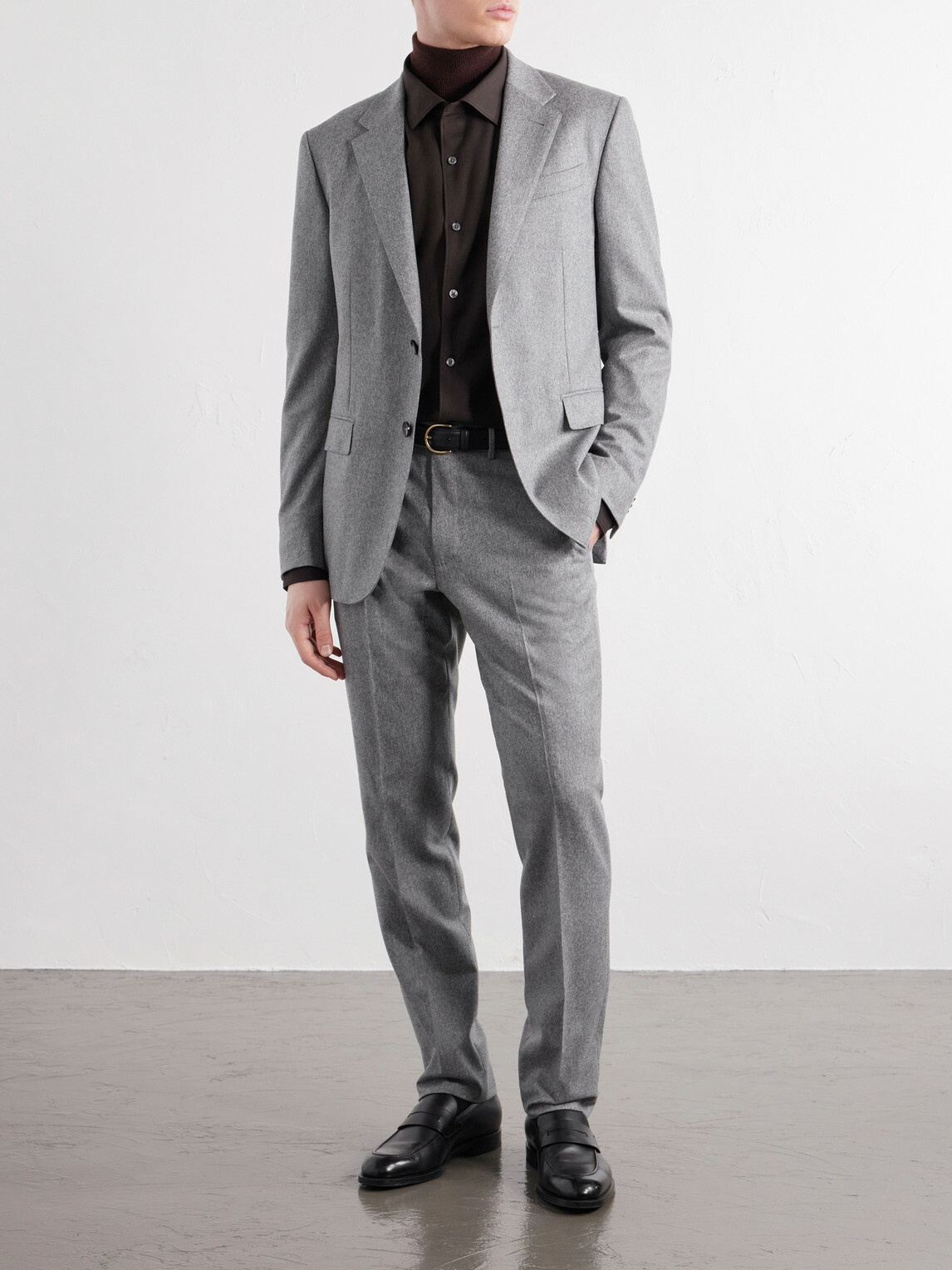 Zegna - Wool and Cashmere-Blend Mélange Flannel Suit Jacket - Gray