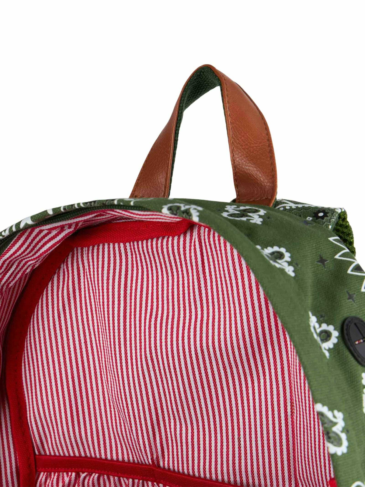 MC2 Saint Barth Canvas Backpack Cody With Green Bandanna Print