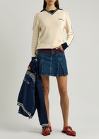 House OF Sunny Keepers Open-knit Cotton Polo Jumper Cream