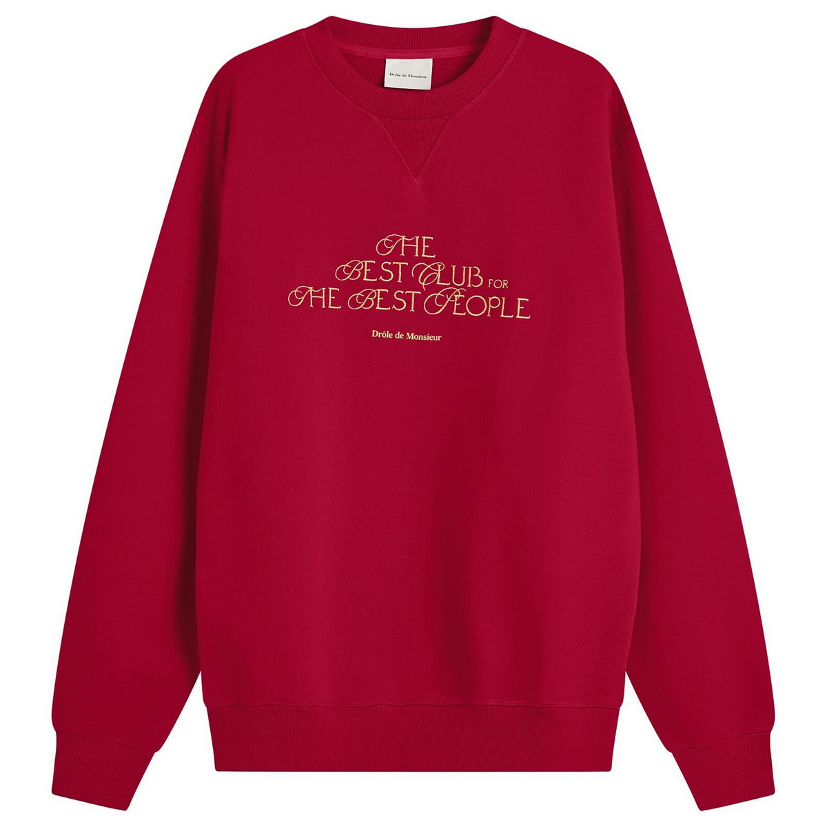Drôle de Monsieur Men's Drole De Monsieur The Best Club Script Logo Sweatshirt in Red