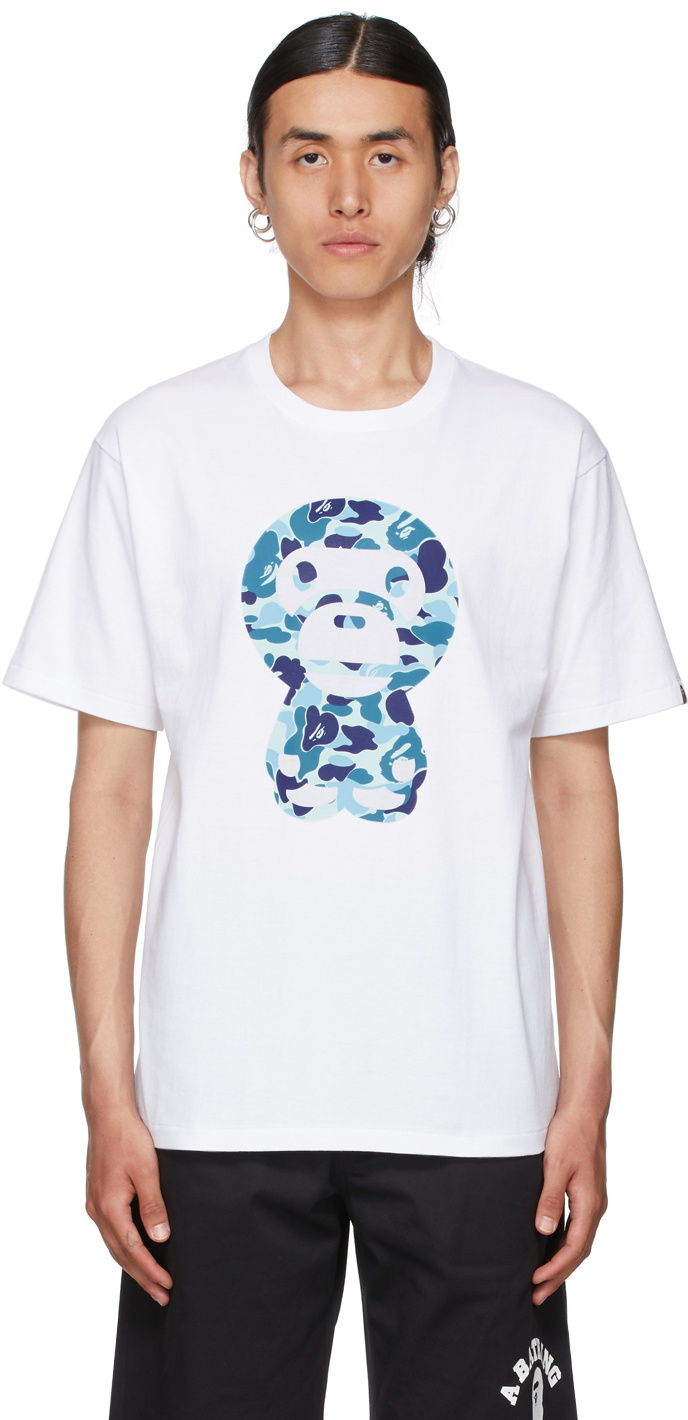 A Bathing Ape Milo Monogram Cotton T-Shirt - White