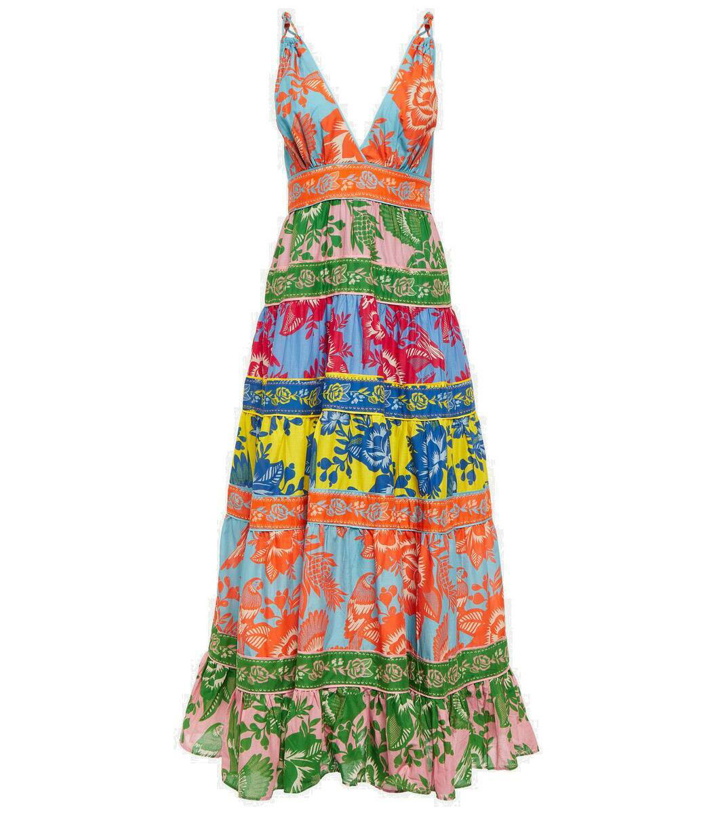 Photo: Farm Rio Printed tiered cotton midi dress