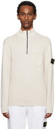 Stone Island Off-White Half-Zip Sweater