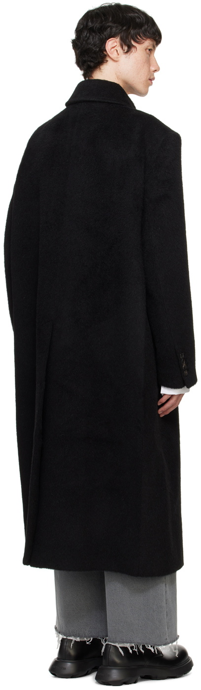 Recto Black Balmacaan Coat