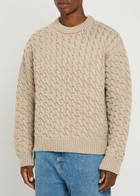 Axel Arigato Nolan Cable-knit Wool-blend Jumper Beige