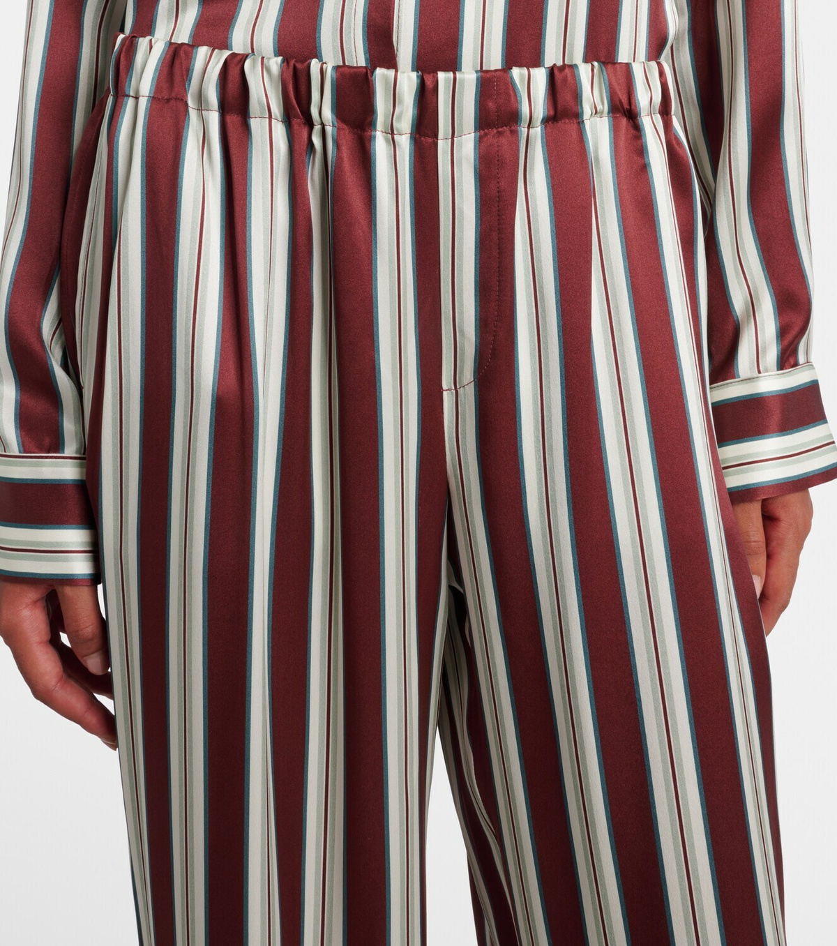 Asceno Rosa striped silk satin pajama pants