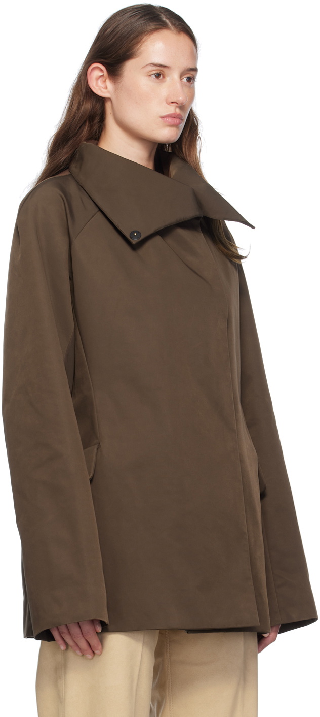 GIA STUDIOS Brown High Neck Coat