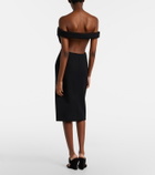 Mugler Open-back wool-blend cocktail dress