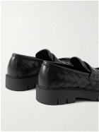 Bottega Veneta - Haddock Intrecciato Leather Loafers - Black