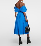 Alexander McQueen - Off-shoulder cotton poplin midi dress