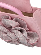 MACH & MACH - Flower Satin & Crystal Top Handle Bag