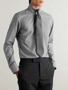 TOM FORD - Slim-Fit Gingham Cotton-Poplin Shirt - Gray