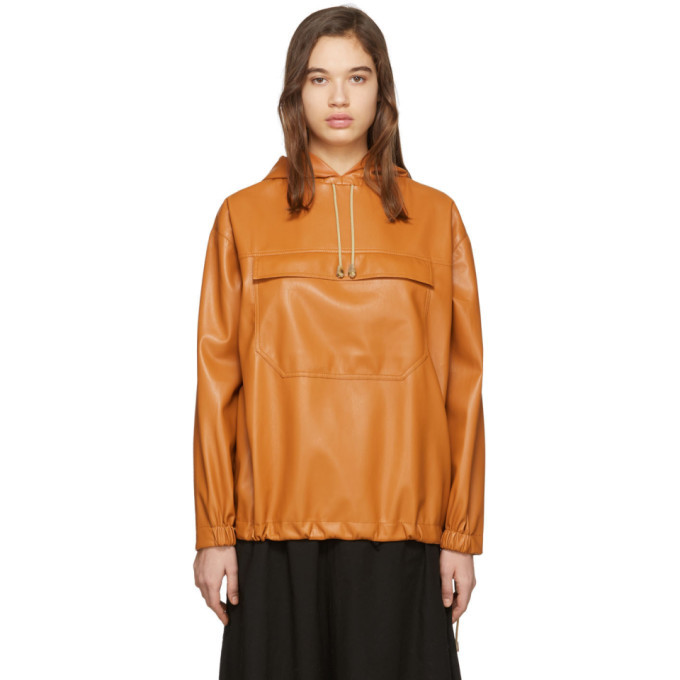 Nanushka Orange Vegan Leather Arno Anorak Nanushka