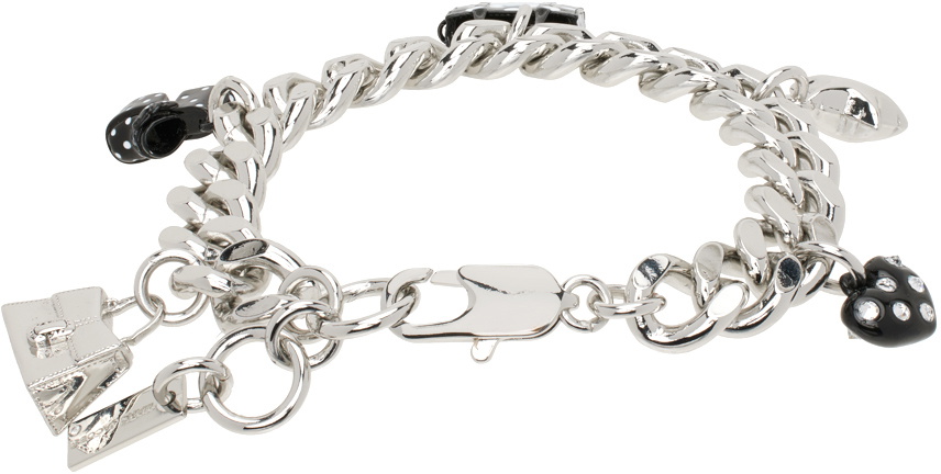 Marc Jacobs Silver Monogram Chain Link Bracelet