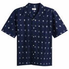 Universal Works Men's Square Ikat Camp Shirt in Indigo