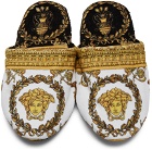 Versace White & Black I Heart Baroque Slippers