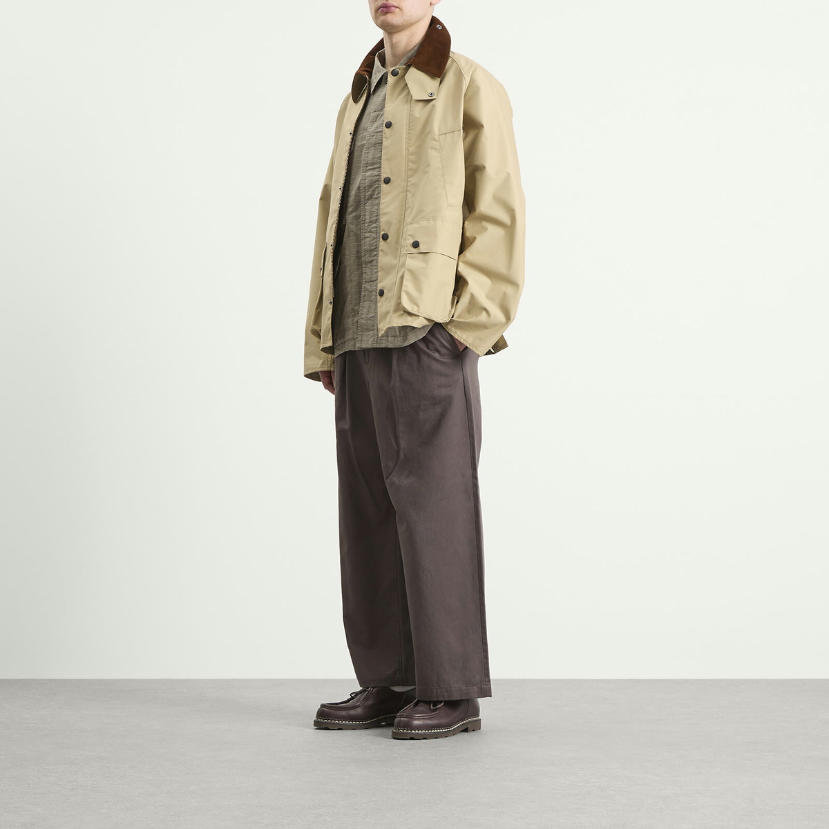 Junya Watanabe MAN Men's Barbour Jacket in Beige X Brown