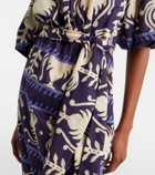 Johanna Ortiz Harbour Hues printed poplin midi dress