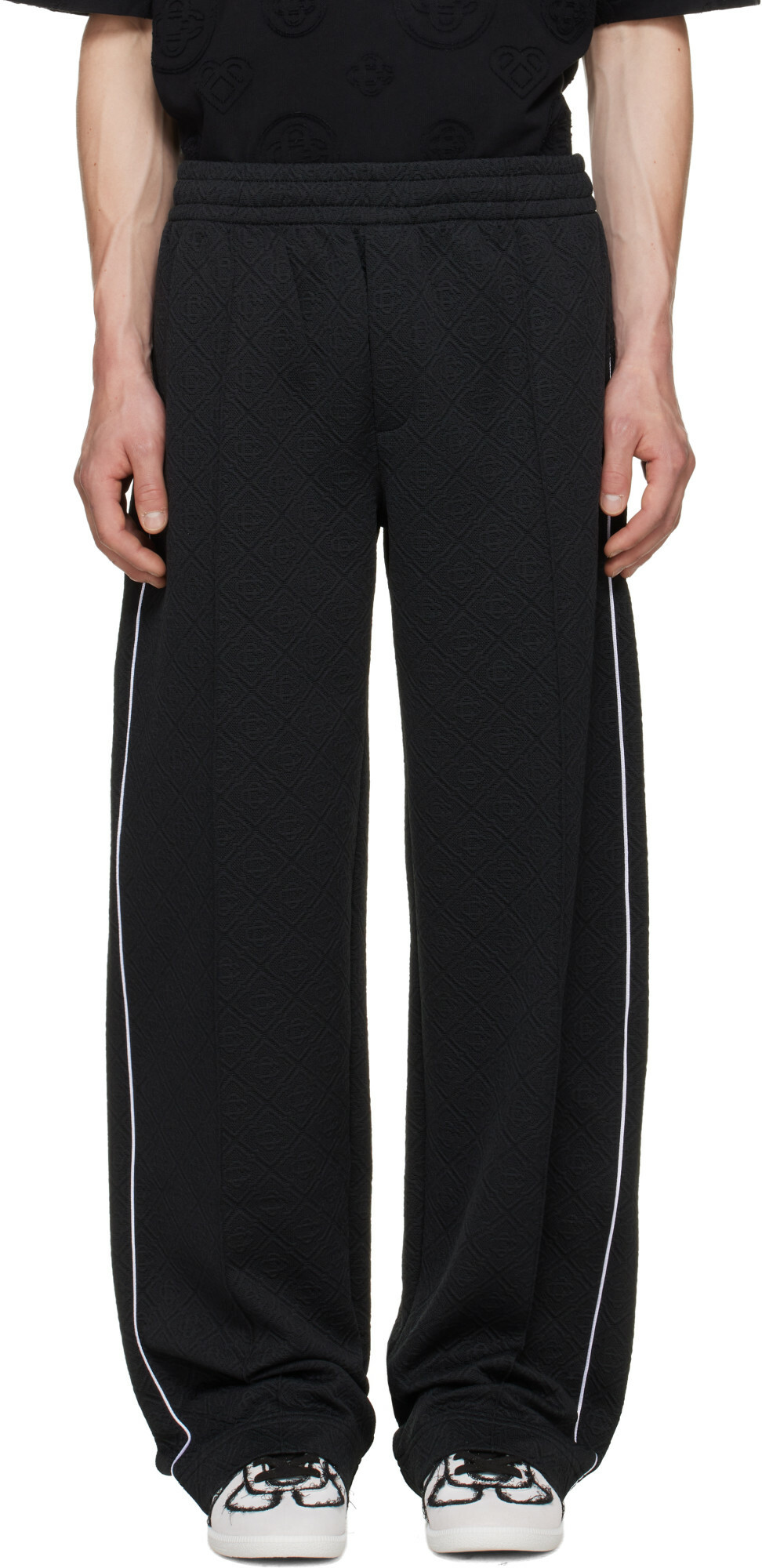Casablanca Black Raised Monogram Track Pants