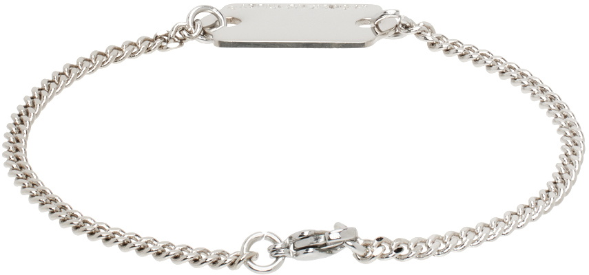 IN GOLD WE TRUST PARIS SSENSE Exclusive Silver Price Tag Bracelet