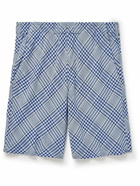 NOMA t.d. - Straight-Leg Checked Cotton Shorts - Blue