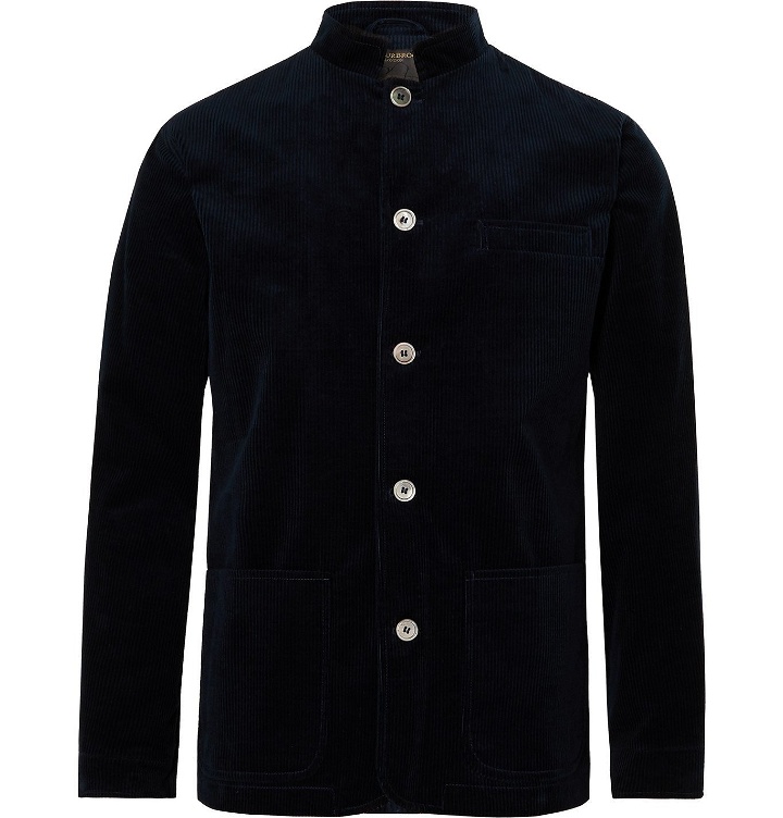Photo: Favourbrook - Sackville Artist Nehru-Collar Cotton and Cashmere-Blend Corduroy Jacket - Blue