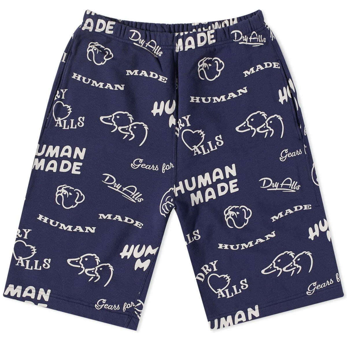 Human Made Men's Printed Sweat Short in Navy Human Made