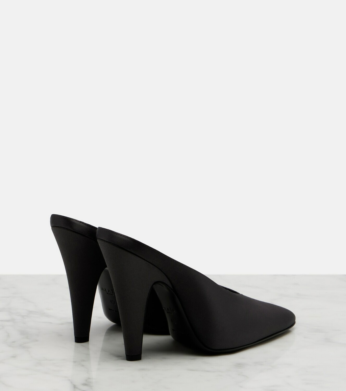 Alaïa Cone satin mules