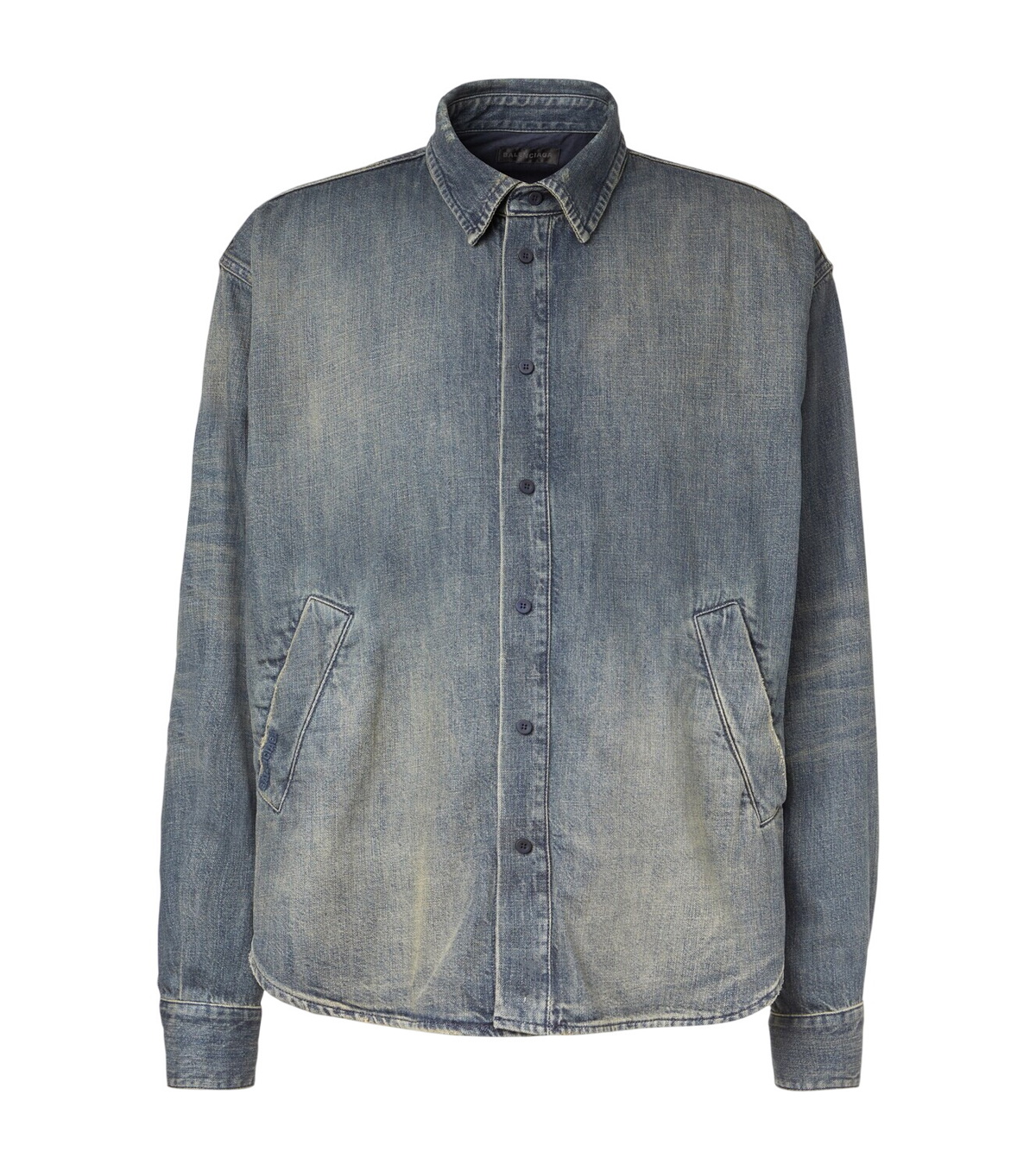 Balenciaga - Oversized Logo-Embroidered Padded Denim Shirt - Black