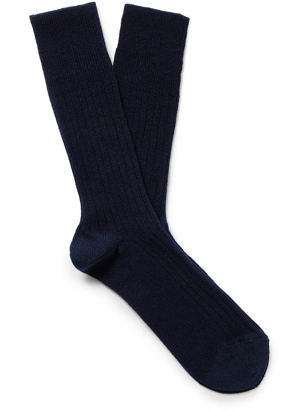 Photo: Mr P. - Ribbed Cashmere-Blend Socks