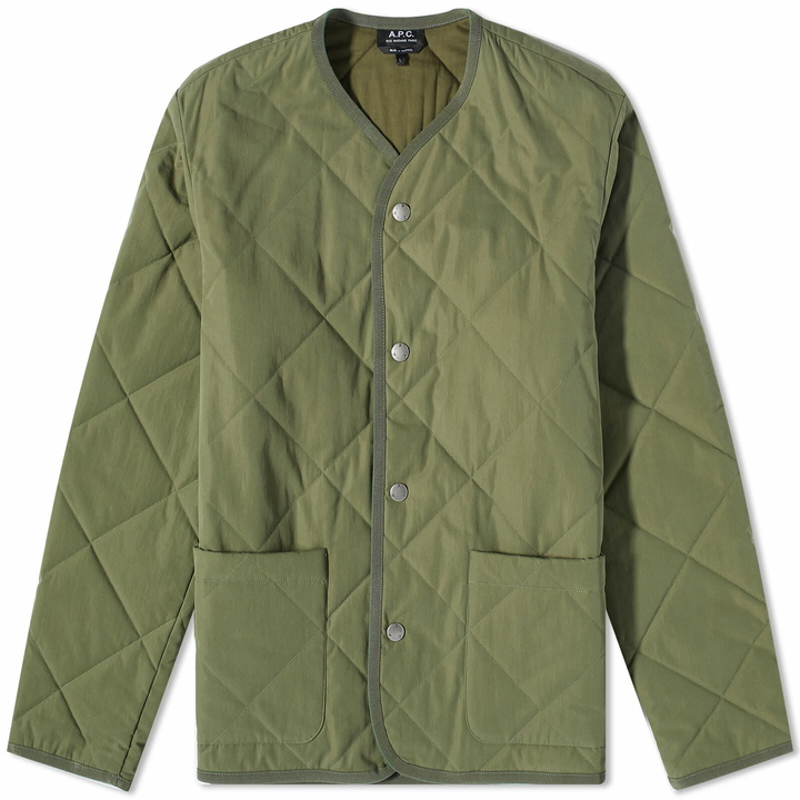 Photo: A.P.C. Men's Julien Quilted Jacket in Light Khaki