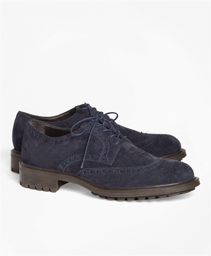 Photo: Brooks Brothers Men's 1818 Footwear Wingtips Shoes | Navy