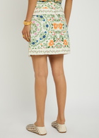 Farm Rio Folk Floral-print Cotton Mini Skirt Multicoloured