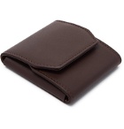 Lorenzi Milano - Rhodium-Plated Cufflinks Set with Full-Grain Leather Case - Brown
