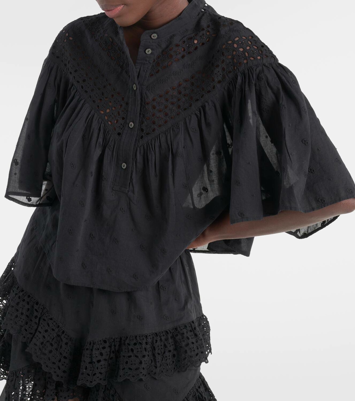 【Marant Etoile】 Safiアシンメトリーレーストップ Marant Etoile Safi asymmetric lace top Isabel Marant Etoile