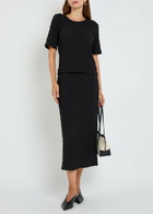 Eileen Fisher Textured Fine-knit T-shirt Black