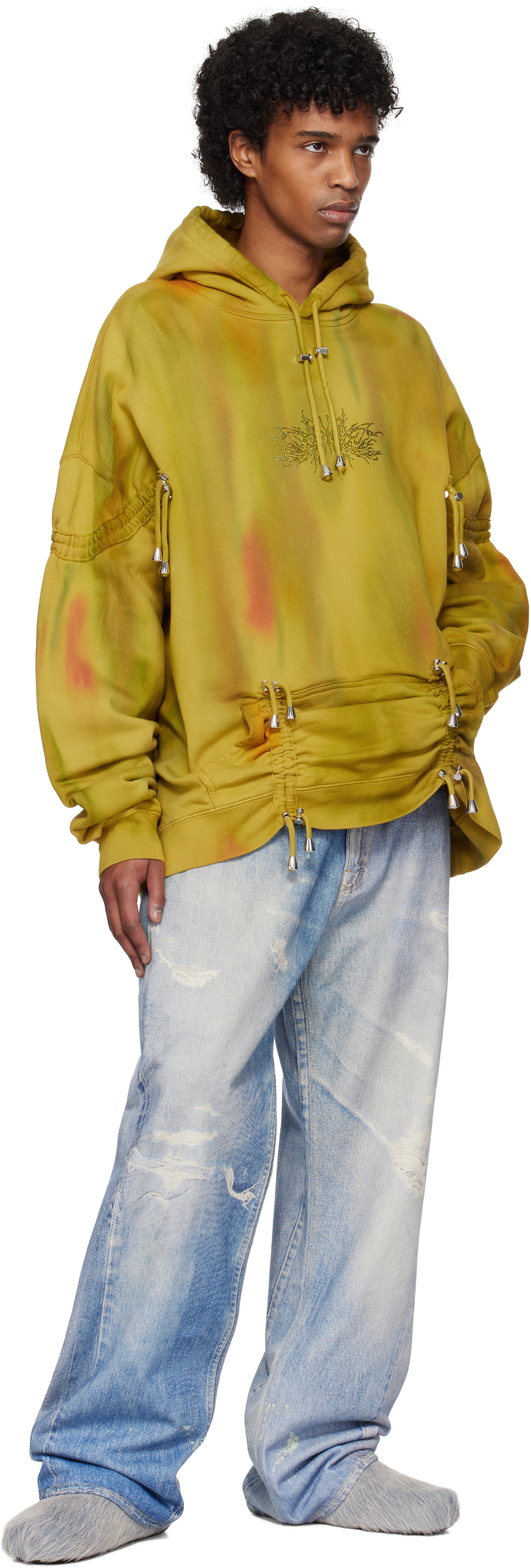 Collina Strada Yellow Rhinestone Hoodie