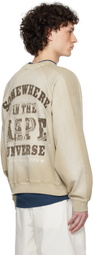 AAPE by A Bathing Ape Beige Main Crewneck Sweatshirt