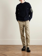 Sacai - Slim-Fit Straight-Leg Belted Cotton-Twill Trousers - Neutrals